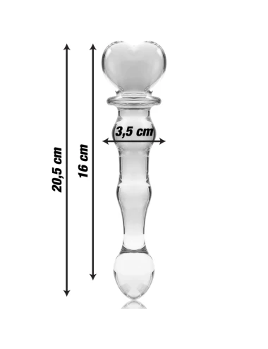 NEBULA SERIES BY IBIZA - MODELO 21 DILDO VIDRO BOROSILICADO TRANSPARENTE 20.5 CM -O- 3.5 CM