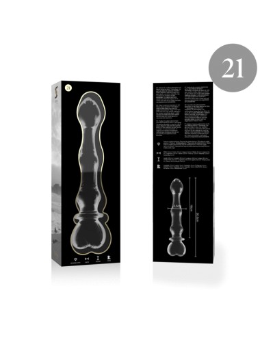 NEBULA SERIES BY IBIZA - MODELO 21 DILDO VIDRO BOROSILICADO TRANSPARENTE 20.5 CM -O- 3.5 CM