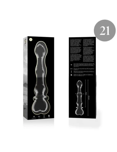NEBULA SERIES BY IBIZA - MODELO 21 DILDO VIDRO BOROSILICADO TRANSPARENTE 20.5 CM -O- 3.5 CM