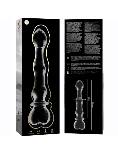 NEBULA SERIES BY IBIZA - MODELO 21 DILDO VIDRO BOROSILICADO TRANSPARENTE 20.5 CM -O- 3.5 CM