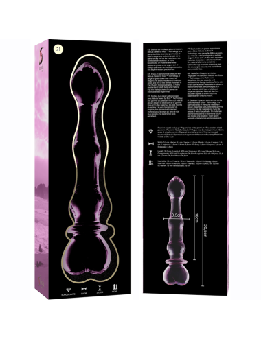 NEBULA SERIES BY IBIZA - MODELO 21 DILDO VIDRO BOROSILICADO ROSA 20.5 CM -O- 3.5 CM