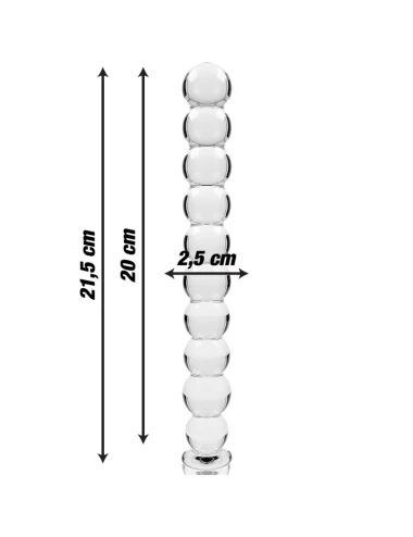 NEBULA SERIES BY IBIZA - MODELO 22 DILDO VIDRO BOROSILICADO TRANSPARENTE 21.5 CM -O- 2.5 CM