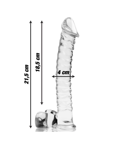 NEBULA SERIES BY IBIZA - MODELO 23 DILDO VIDRO BOROSILICADO TRANSPARENTE 21.5 CM -O- 4 CM