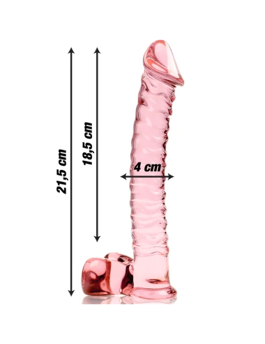 NEBULA SERIES BY IBIZA - MODELO 23 DILDO VIDRO BOROSILICADO ROSA 21.5 CM -O- 4 CM