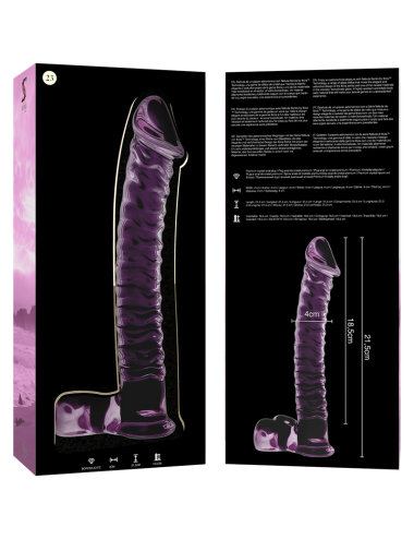 NEBULA SERIES BY IBIZA - MODELO 23 DILDO VIDRO BOROSILICADO ROSA 21.5 CM -O- 4 CM