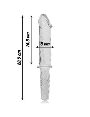 NEBULA SERIES BY IBIZA - MODELO 24 DILDO VIDRO BOROSILICADO TRANSPARENTE 28.5 CM -O- 5 CM