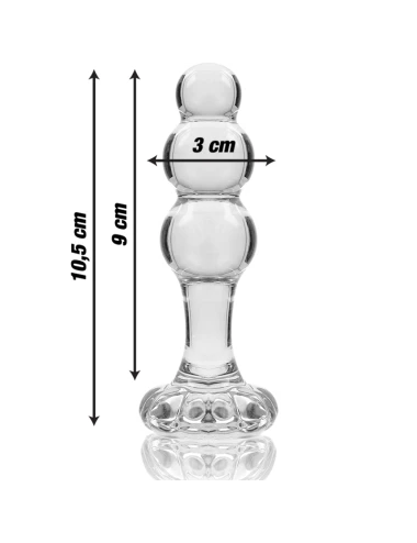 NEBULA SERIES BY IBIZA - MODELO 1 PLUG VIDRO BOROSILICADO TRANSPARENTE 10.5 CM -O- 3 CM