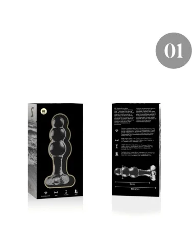 NEBULA SERIES BY IBIZA - MODELO 1 PLUG VIDRO BOROSILICADO TRANSPARENTE 10.5 CM -O- 3 CM