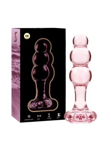 NEBULA SERIES BY IBIZA - MODELO 1 PLUG ANAL VIDRO BOROSILICADO ROSA 10.5 CM -O- 3 CM