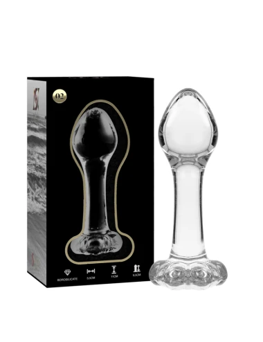 NEBULA SERIES BY IBIZA - MODELO 2 ANAL PLUG VIDRO BOROSILICADO TRANSPARENTE 11 CM -O- 3.5 CM