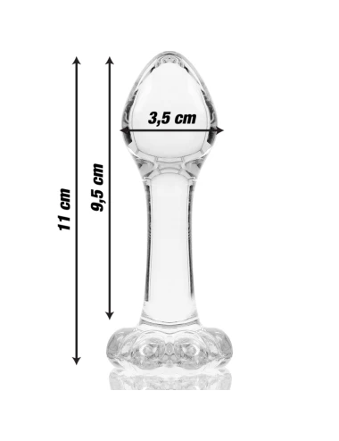 NEBULA SERIES BY IBIZA - MODELO 2 ANAL PLUG VIDRO BOROSILICADO TRANSPARENTE 11 CM -O- 3.5 CM