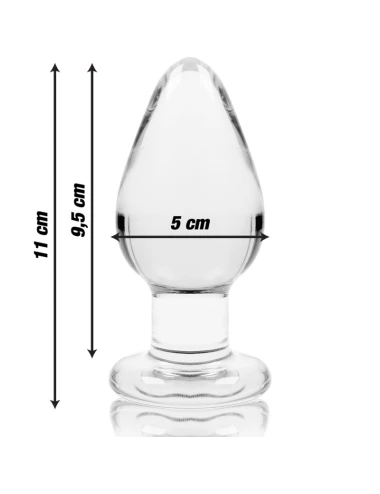 NEBULA SERIES BY IBIZA - MODELO 3 ANAL PLUG VIDRO BOROSILICADO TRANSPARENTE 11 CM -O- 5 CM