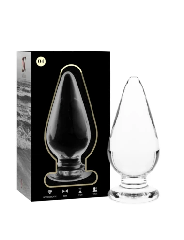 NEBULA SERIES BY IBIZA - MODELO 4 ANAL PLUG VIDRO BOROSILICADO TRANSPARENTE 11 CM -O- 5 CM