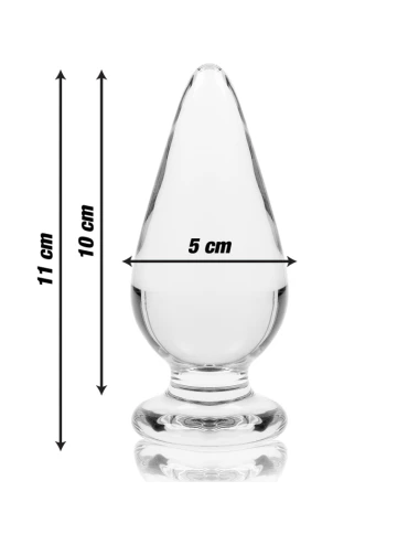 NEBULA SERIES BY IBIZA - MODELO 4 ANAL PLUG VIDRO BOROSILICADO TRANSPARENTE 11 CM -O- 5 CM