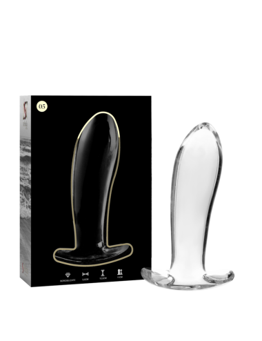 NEBULA SERIES BY IBIZA - MODELO 5 ANAL PLUG VIDRO BOROSILICADO TRANSPARENTE 12.5 CM -O- 3.5 CM