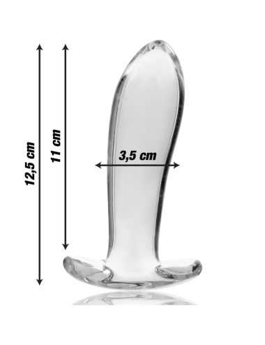 NEBULA SERIES BY IBIZA - MODELO 5 ANAL PLUG VIDRO BOROSILICADO TRANSPARENTE 12.5 CM -O- 3.5 CM
