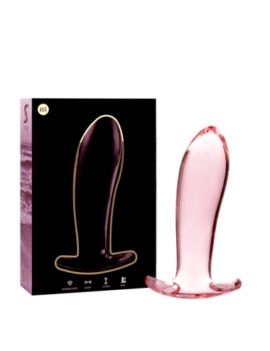 NEBULA SERIES BY IBIZA - MODELO 5 ANAL PLUG VIDRO BOROSILICADO ROSA 12.5 CM -O- 3.5 CM