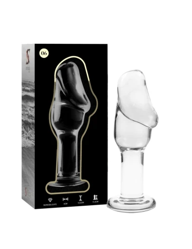 NEBULA SERIES BY IBIZA - MODELO 6 ANAL PLUG VIDRO BOROSILICADO TRANSPARENTE 12.5 CM -O- 4 CM