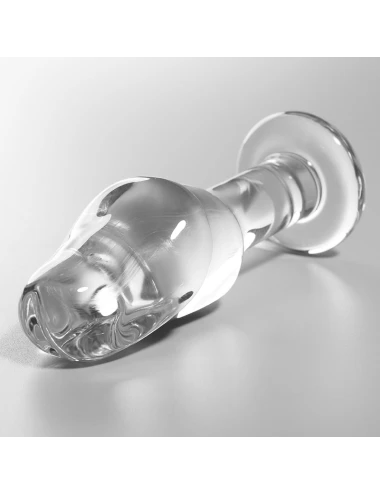NEBULA SERIES BY IBIZA - MODELO 6 ANAL PLUG VIDRO BOROSILICADO TRANSPARENTE 12.5 CM -O- 4 CM