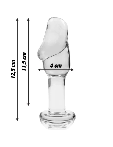 NEBULA SERIES BY IBIZA - MODELO 6 ANAL PLUG VIDRO BOROSILICADO TRANSPARENTE 12.5 CM -O- 4 CM