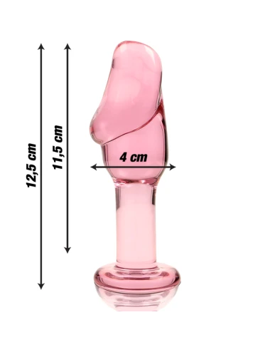 NEBULA SERIES BY IBIZA - MODELO 6 PLUG ANAL VIDRO BOROSILICADO ROSA 12.5 CM -O- 4 CM
