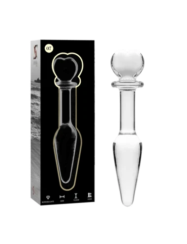 NEBULA SERIES BY IBIZA - MODELO 7 ANAL PLUG VIDRO BOROSILICADO TRANSPARENTE 13.5 CM -O- 3 CM