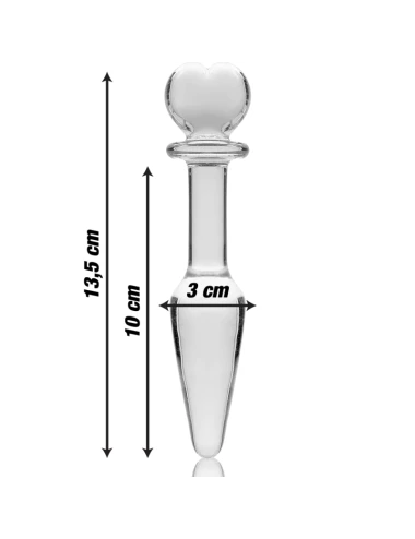 NEBULA SERIES BY IBIZA - MODELO 7 ANAL PLUG VIDRO BOROSILICADO TRANSPARENTE 13.5 CM -O- 3 CM