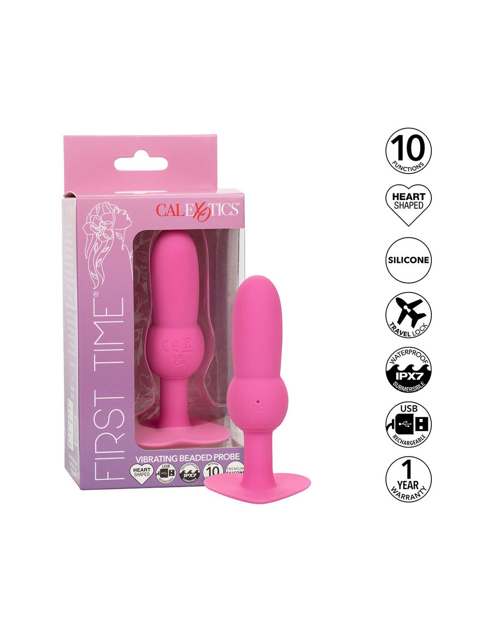 CALEXOTICS - FIRST TIME PLUG ANAL SONDA DE CONTAS 10 VIBRAÇÕES ROSA CALEXOTICS - FIRST TIME PLUG ANAL SONDA DE CONTAS 10 VIBRAÇÕES ROSA