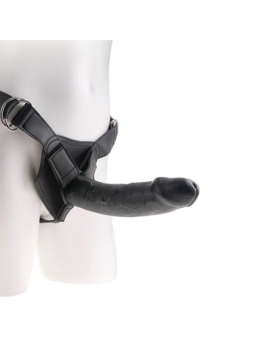 KING COCK - HARNESS COM PÊNIS PRETO REALISTA 22,9 CM