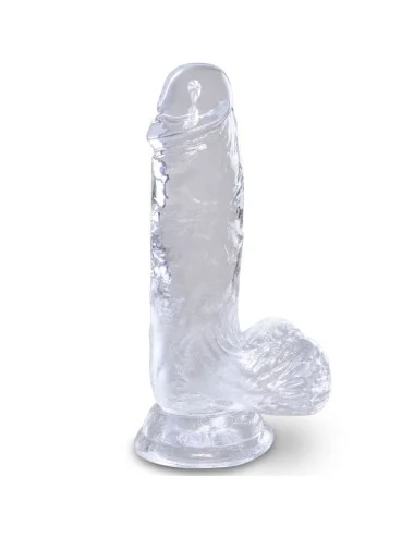 KING COCK - CLEAR PÊNIS REALÍSTICO COM BOLAS 10.1 CM TRANSPARENTE
