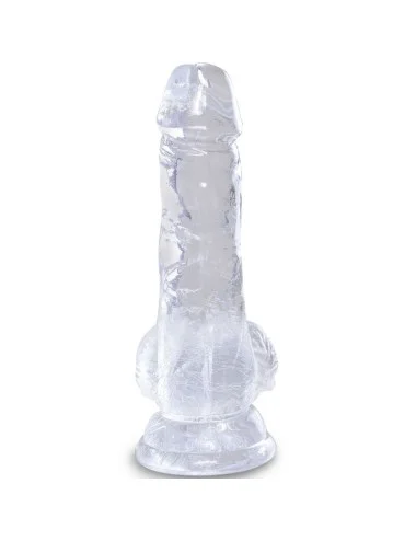 KING COCK - CLEAR PÊNIS REALÍSTICO COM BOLAS 10.1 CM TRANSPARENTE