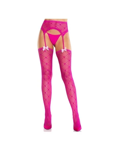 LEG AVENUE - MEIAS CORAÇÃO COM LIGAS MAGENTA