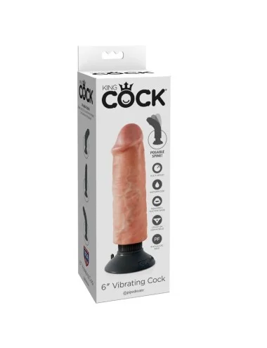 KING COCK - VIBRADOR DILDO 15.24 CM NATURAL