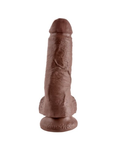 KING COCK - 8" PENE REALÍSTICO MARRÓN 20.3 CM
