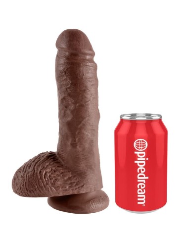 KING COCK - 8" PENE REALÍSTICO MARRÓN 20.3 CM