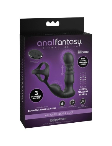 COLEÇÃO ANAL FANTASY ELITE - ANEL ANAL VIBRANTE E MASSAGEADOR COM CONTROLE REMOTO
