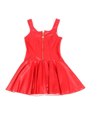 SUBBLIME - 957698 VESTIDO DE COURO COM ZÍPER DE CORAÇÃO VERMELHO L/XL