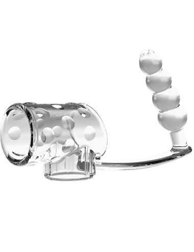 PRETTY LOVE - MANGA PARA PÊNIS COM PLUG ANAL TRANSPARENTE