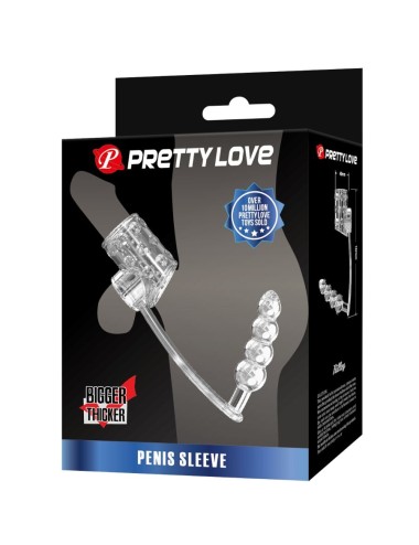 PRETTY LOVE - MANGA PARA PÊNIS COM PLUG ANAL TRANSPARENTE