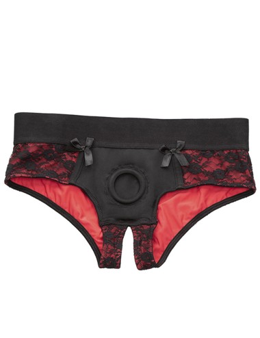 CALEXOTICS - CONJUNTO DE CALCINHAS SCANDAL CROTCHLESS COM DILDO TAMANHO P/M