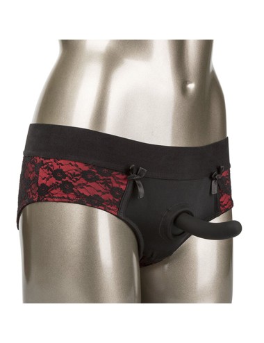 CALEXOTICS - CONJUNTO DE CALCINHAS SCANDAL SEM FUNDO COM DILDO TAMANHO L/XL