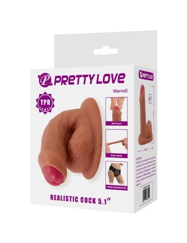 PRETTY LOVE - WARNELL DILDO ULTRA REALISTA E ELÁSTICO 9,5 CM MULATO