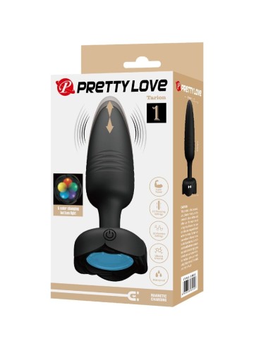 PRETTY LOVE - TARION ANAL PLUG COM LUZ LED PRETO 12,5 CM