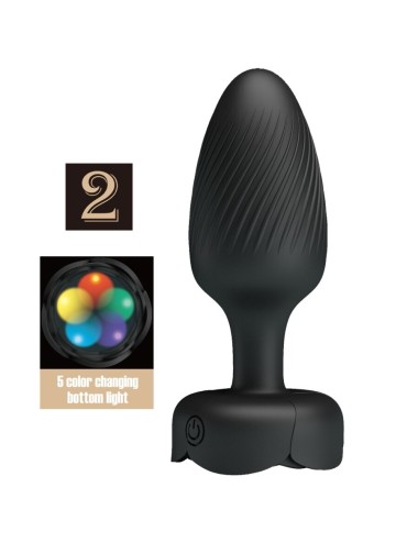 PRETTY LOVE - VARIAN ANAL PLUG COM LUZ LED PRETO 10,8 CM