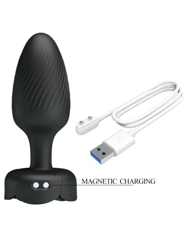 PRETTY LOVE - VARIAN ANAL PLUG COM LUZ LED PRETO 10,8 CM