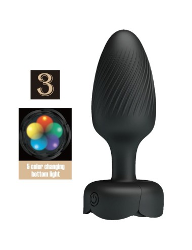 PRETTY LOVE - OSBORN PLUG ANAL COM LUZ LED PRETO 9,8 CM