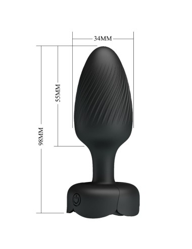 PRETTY LOVE - OSBORN PLUG ANAL COM LUZ LED PRETO 9,8 CM