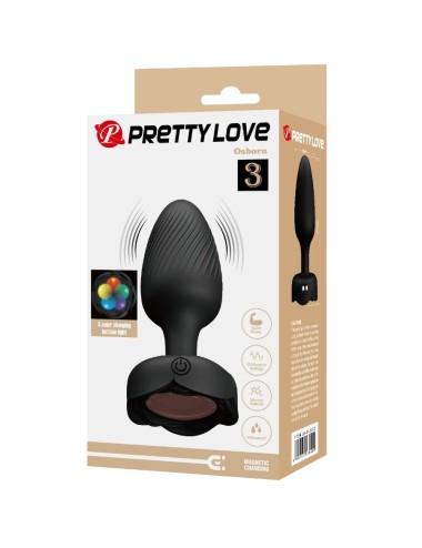 PRETTY LOVE - OSBORN PLUG ANAL COM LUZ LED PRETO 9,8 CM