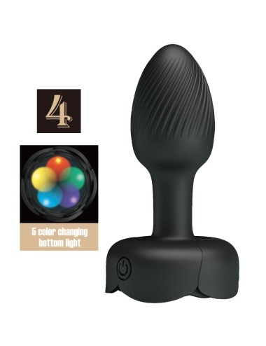 PRETTY LOVE - OLMAN PLUG ANAL COM LUZ LED PRETO 8,8 CM