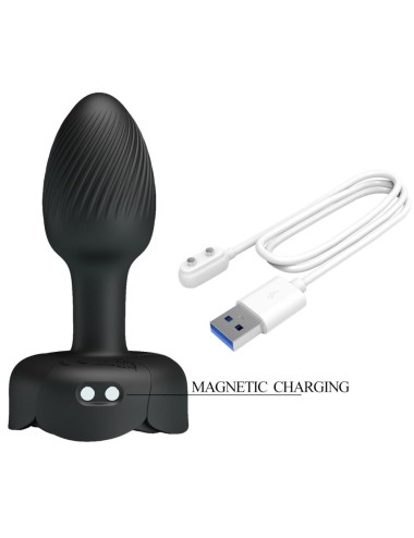PRETTY LOVE - OLMAN PLUG ANAL COM LUZ LED PRETO 8,8 CM